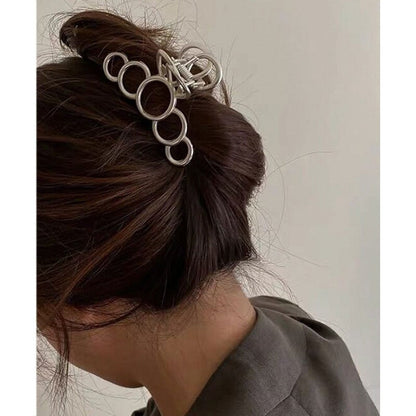 Metal Hollow Out Circle Love Heart Star Big Shark Clip for Women Girl Daily Jewelry Autumn Winter Headdress